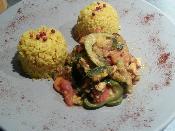 Poêlée de légumes au tofu épicé et boulgour parfumé
